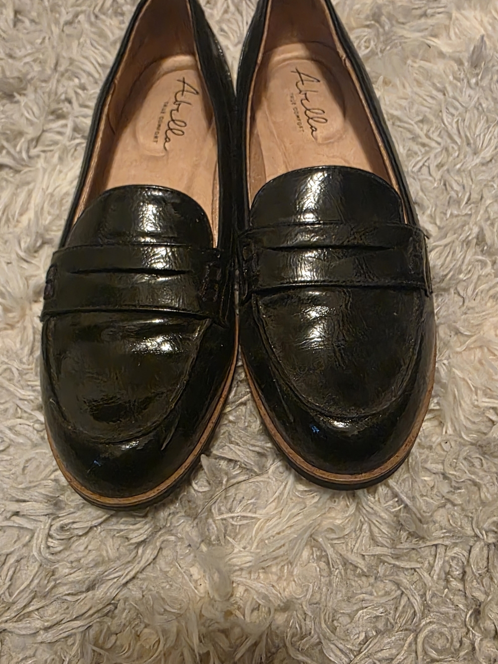 Aldo Glossy Black Patent Penny Loafers